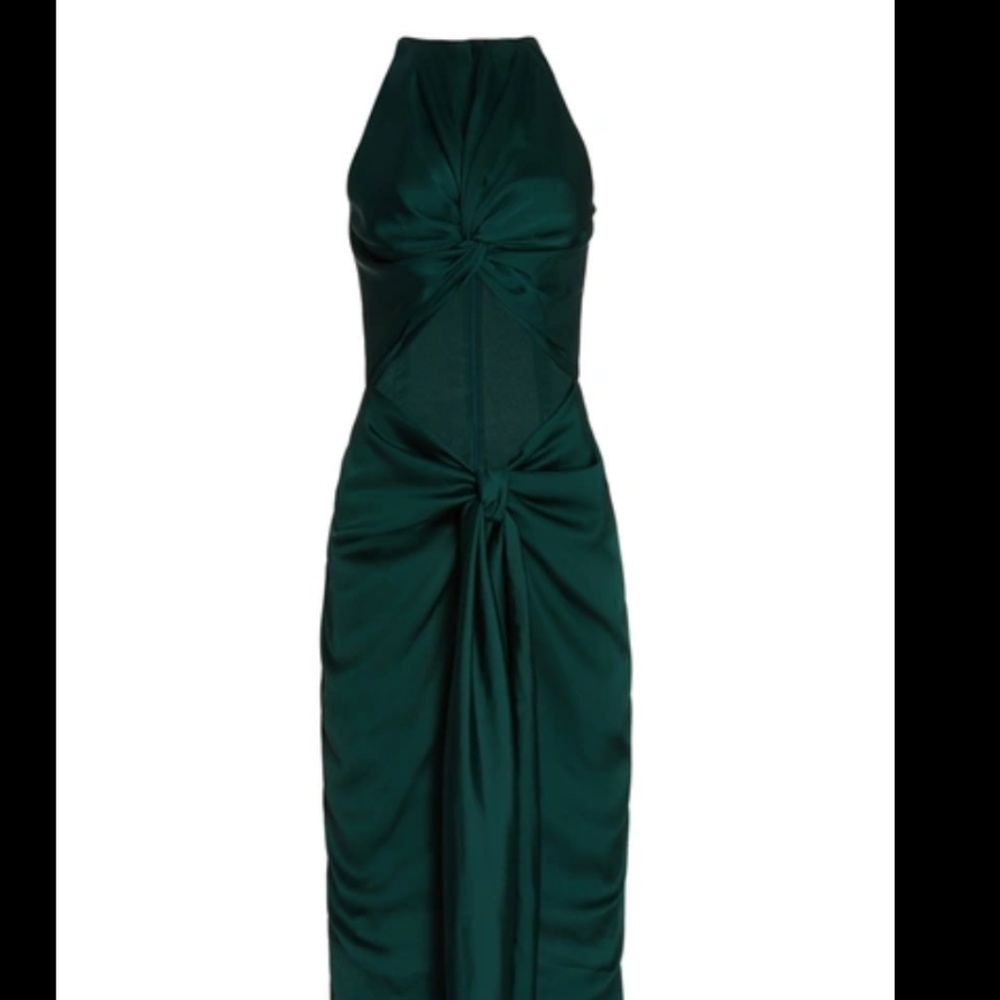 Andrea Iyamah “Mulan” Satin Knot Dress – XS